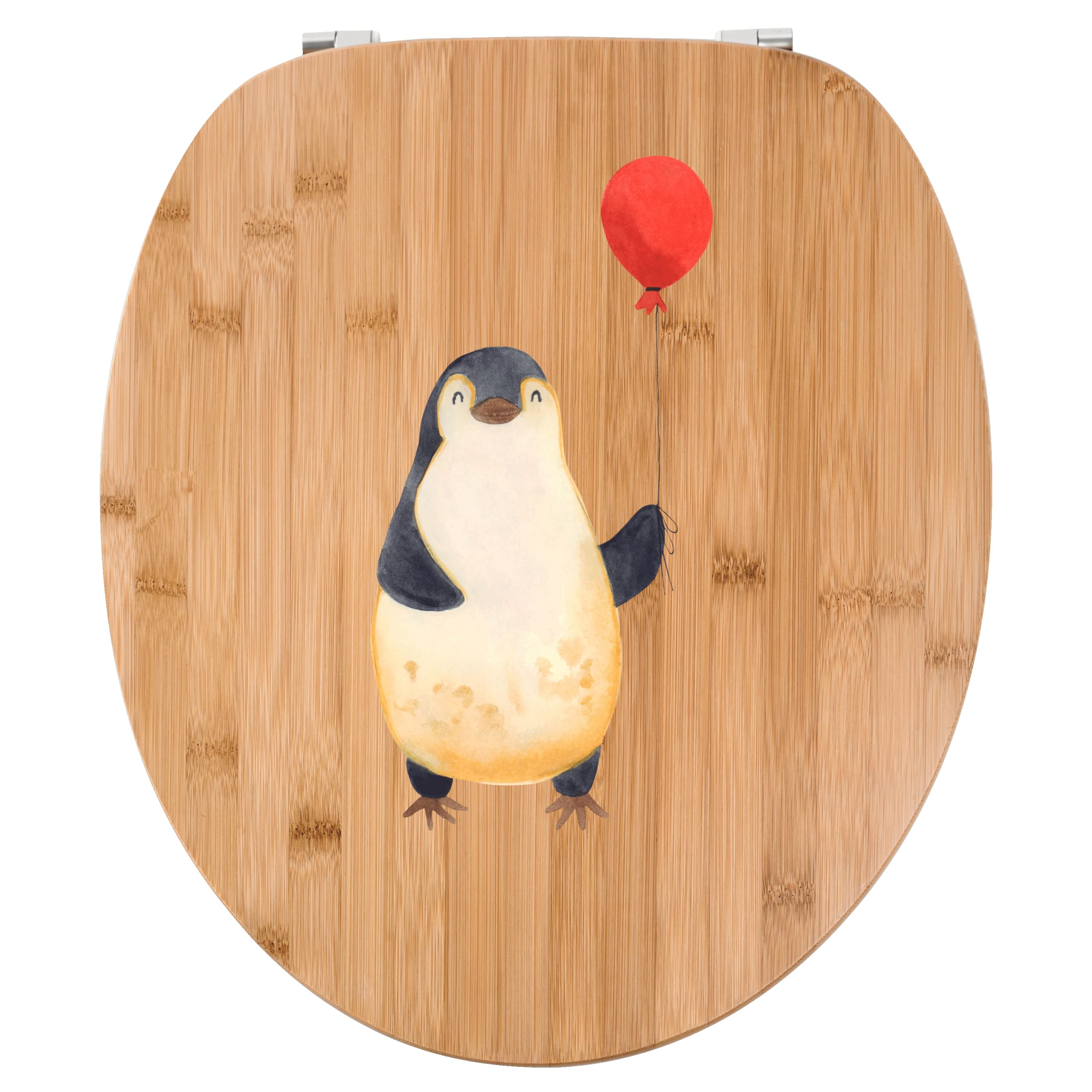 Mr. & Mrs. Panda Motiv WC Sitz Pinguin Luftballon - Geschenk, Klobrille, Kind, Lebenslust, Neustart, Toilettendeckel, fröhlich, Geschenkidee,