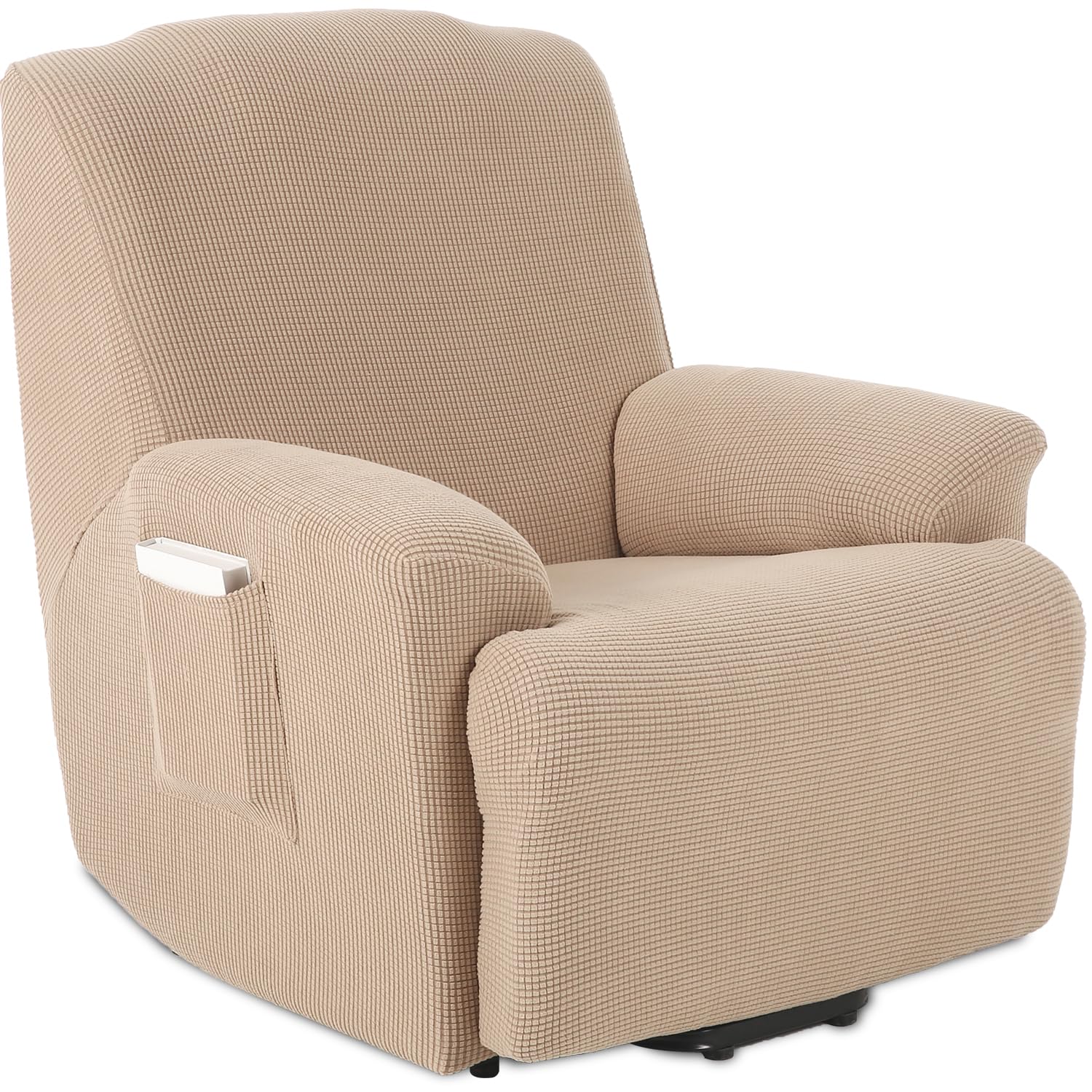 TIANSHU Funda Reclinable de 1 Plaza, Fundas Reclinables Elásticas, Protector Funda Sillón Relax, Funda Cubre Sofá, Fundas de Sofá Lavables y Elásticas para Muebles (Arena)