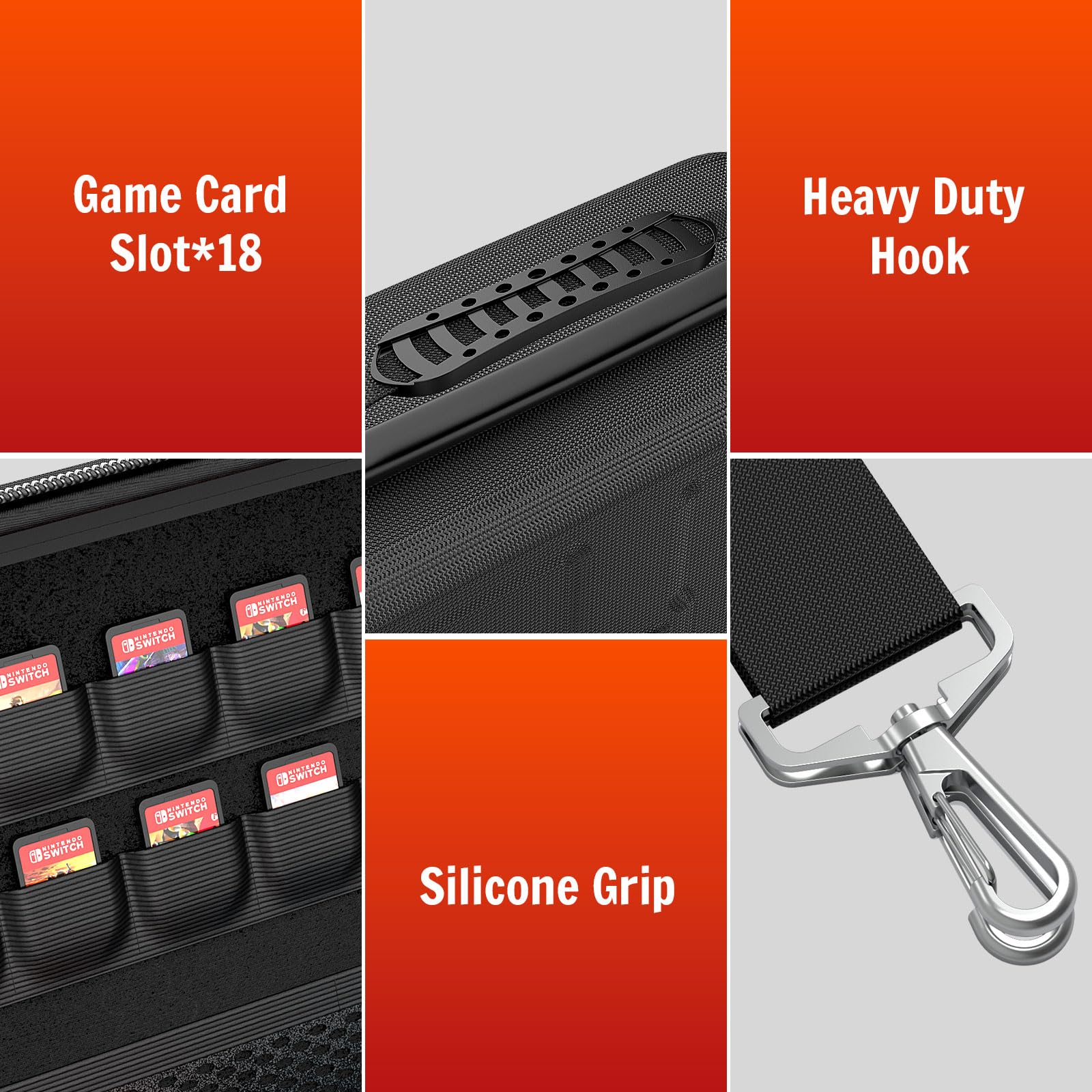 HEYSTOP Custodia per Nintendo Switch 2 Console, Custodia da Viaggio Protettiva di Grande Capacità con 12 Slot per Schede di Gioco per Nintendo Switch 2 Accessori 2025 Ultimo Modello