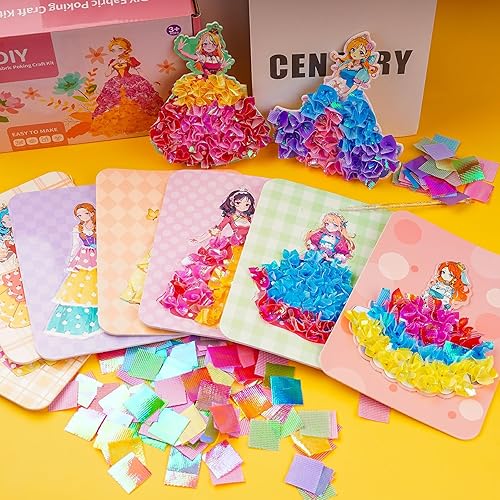 Miniatura 5 de IACTIONUNION Frenesí de arte de tela para niños, manualidades para niñas de 4 a 8 años, juguetes de bricolaje de arte poke, juegos de pintura de