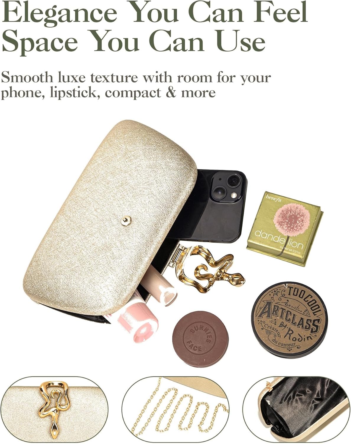 Glitter Clutch Purse for Women – Elegant & Dazzling Evening Bag, Sparkly Handbag for Magical Weddings & Special Moments - Image 3