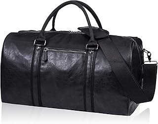 Sac de voyage surdimensionné en cuir imperméable pour homme ou femme, [Z]Noir