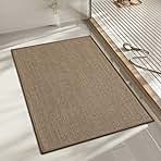 chakme Bathroom Rugs Mat 24x17, Ultra Thin Non Slip Bath Mat Small Quick Dry Absorbent Bath Mat for Bathroom Floor, (Dark Beige, 24