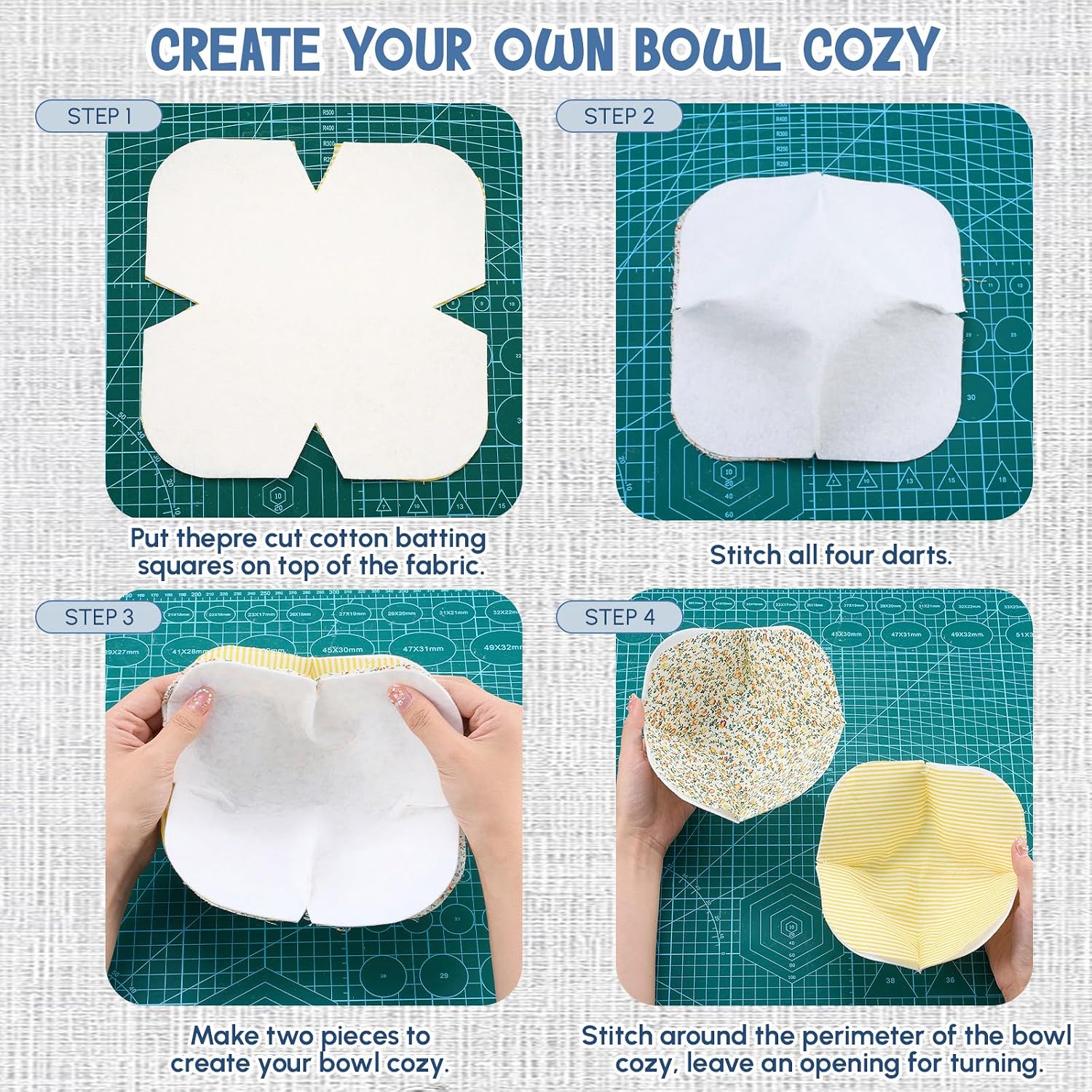 Teenyyou 18 Pcs Bowl Cozy Pre Cut Batting, 8,10,12 Inch image 4