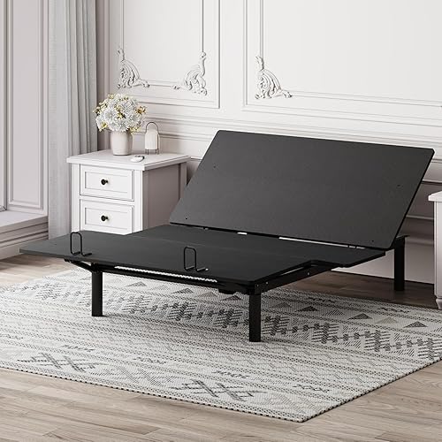Queen Adjustable Bed Frame with Remote - Ergonomic Electric Smart Bed Base Frame, Upgraded Quiet Motor, Anti-Snore/Zero-Gravity/Memory Presets/Head and Foot Incline, Easy Assembly