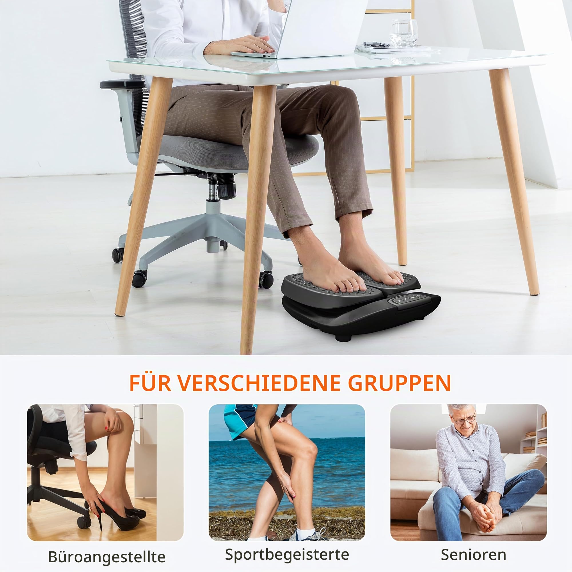Snailax Fußmassagegerät mit Vibration und Wärme, elektrische Fußmassagegerät mit Fernbedienung, Massagegerät für Fußmassage Schwarz, Geschenke