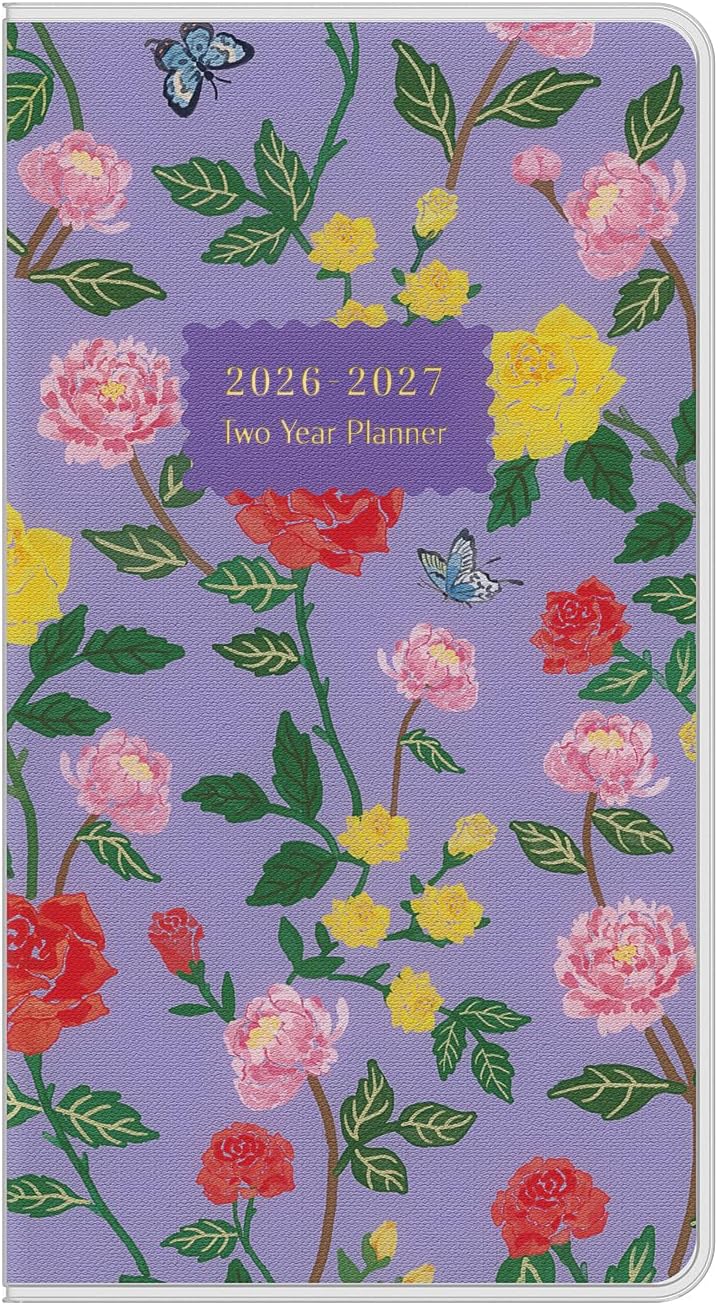 Jotsome Pocket Calendar 2026-2027, 3.5" x 6.4", Rose Design