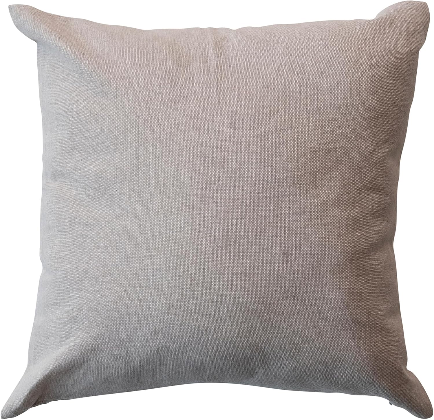 Creative Co-Op Square Cotton Chambray Printed Pillow with Embroidery, Angel and Star, Multicolor