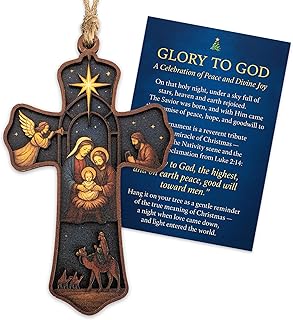 Nativity Ornaments - Cross Ornament - Christian Gifts for Men, Women - Regilious Gifts - Nativity Scene - Christian Christmas Ornaments - Easter Decor, Christmas Decor - car Hanging Accessories