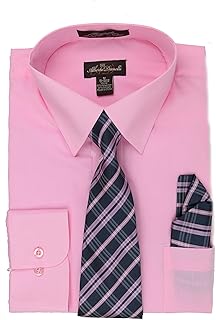 Alberto Danelli Mens Dress Shirt and Tie Set, Dress Shirts for Men, Long Sleeve Button Down, Big and Tall Sizes Up to 5XL - Buy now