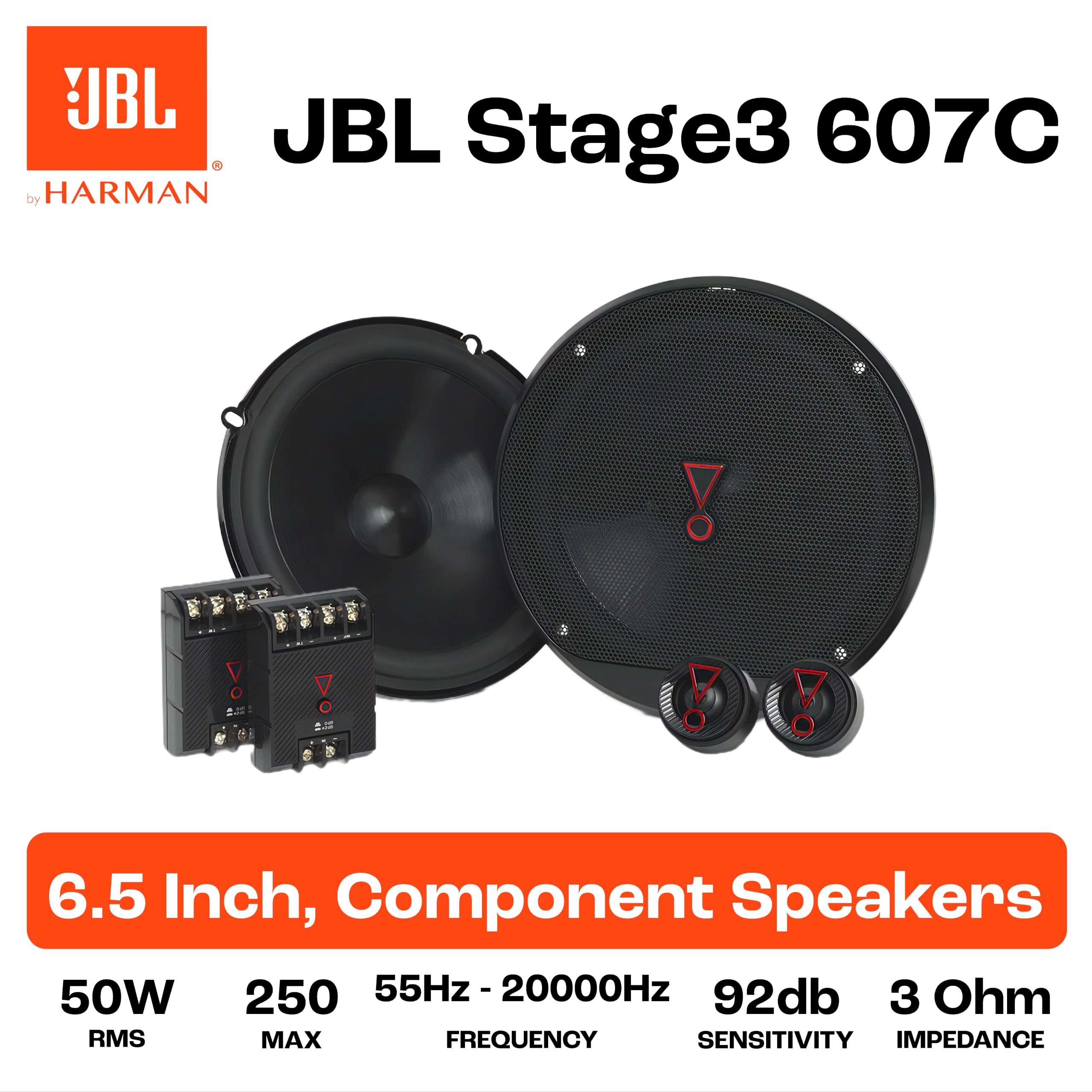 JBL Stage3 607C - 6,5" 16,5 cm 250 W 2-drożny system głośników komponentów drzwi