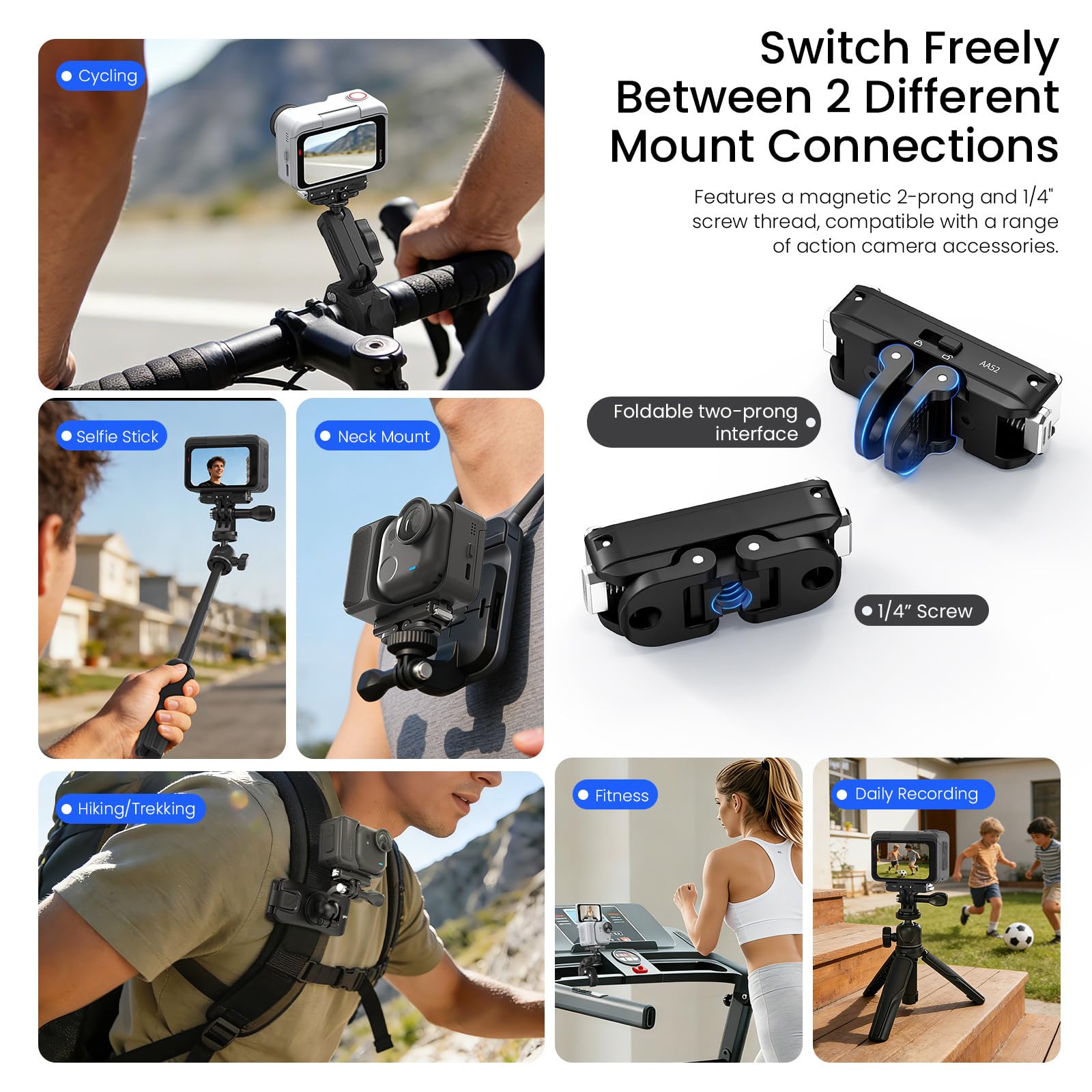 Stabilny uchwyt szybkiego zwalniania do montażu kamery kompatybilny z różnymi akcesoriami do uchwytu rowerowego Extreme Metal Quick Release