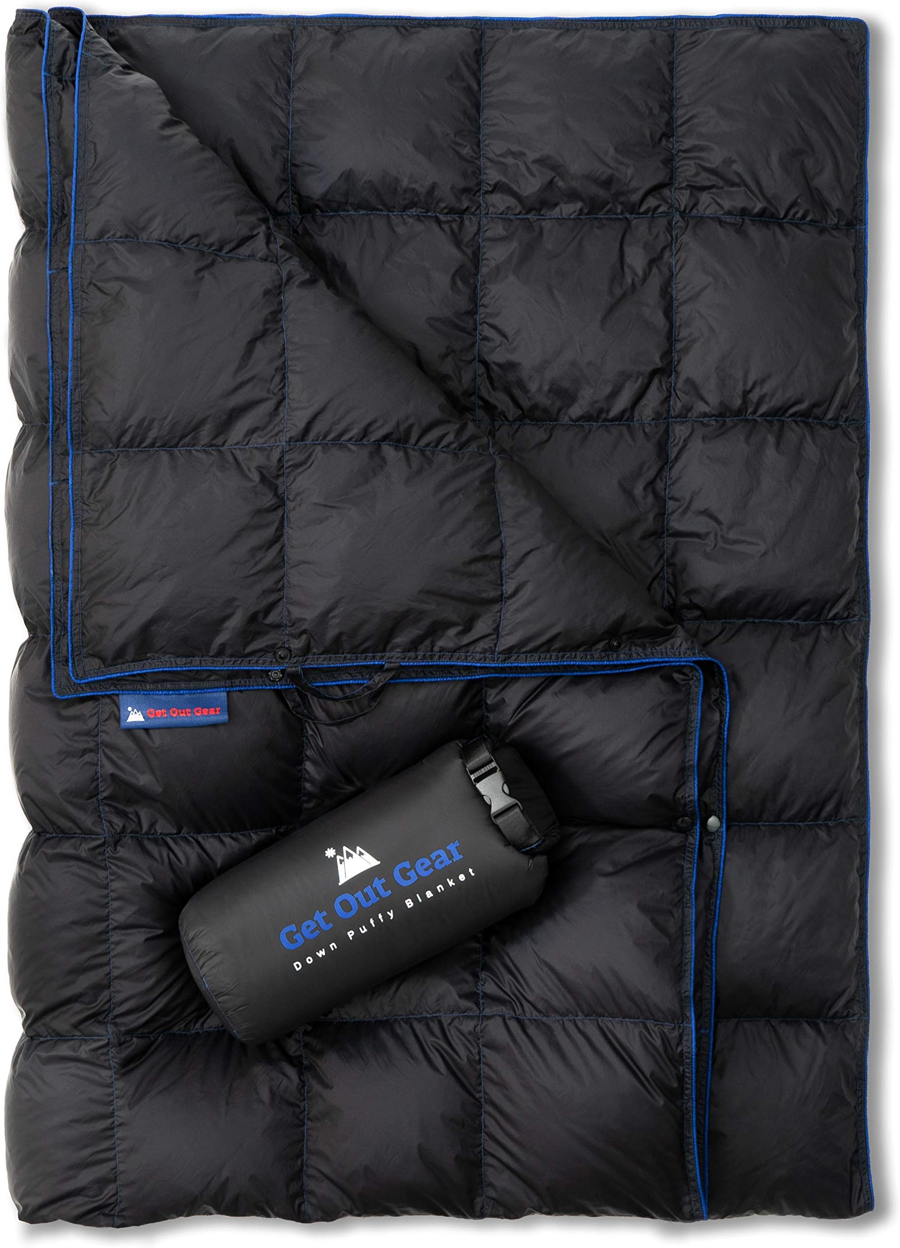 Get Out Gear Down Camping Blanket - Outdoor Lightweight Packable 650 Fill Power Down Blanket Compact Waterproof and Warm Backpacking Quilt for Camping Hiking Travel Hammock