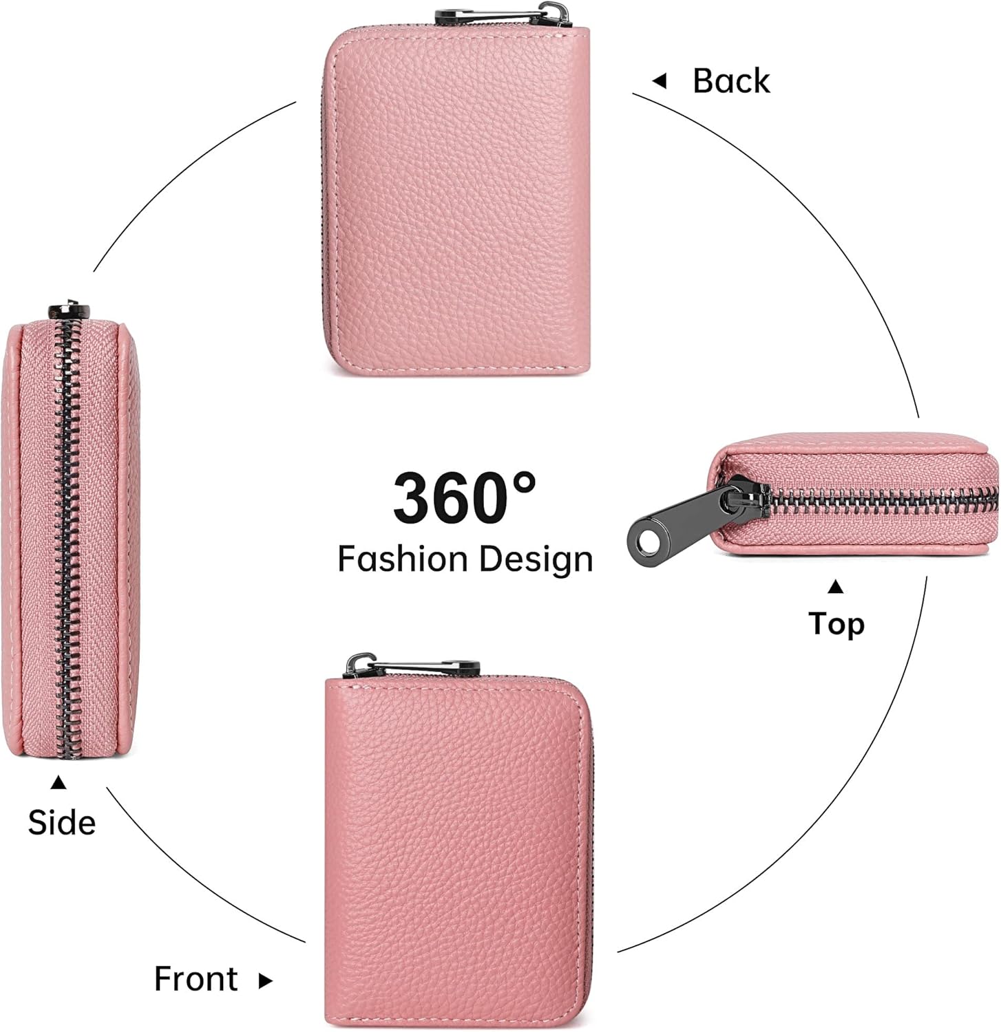 Badiya Genuine Leather Credit Card Holder for Women RFID Blocking Accordion Small Card Case Wallet - Image 7