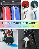 Vista 2 de Uniclife 4 Inch Wire Keychain Cable Large Stainless Steel Key Ring Loop Holder for Luggage Tag Keeper for Travel