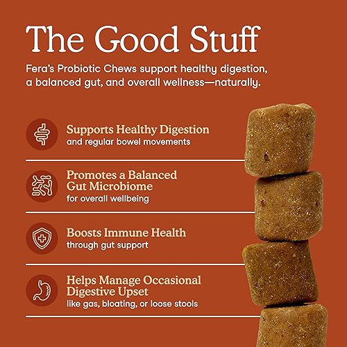 Miniatura 2 de Fera Pets Probióticos para perros con prebióticos y postbióticos  Apoyo para la salud intestinal de espectro completo  Promueve un microbioma