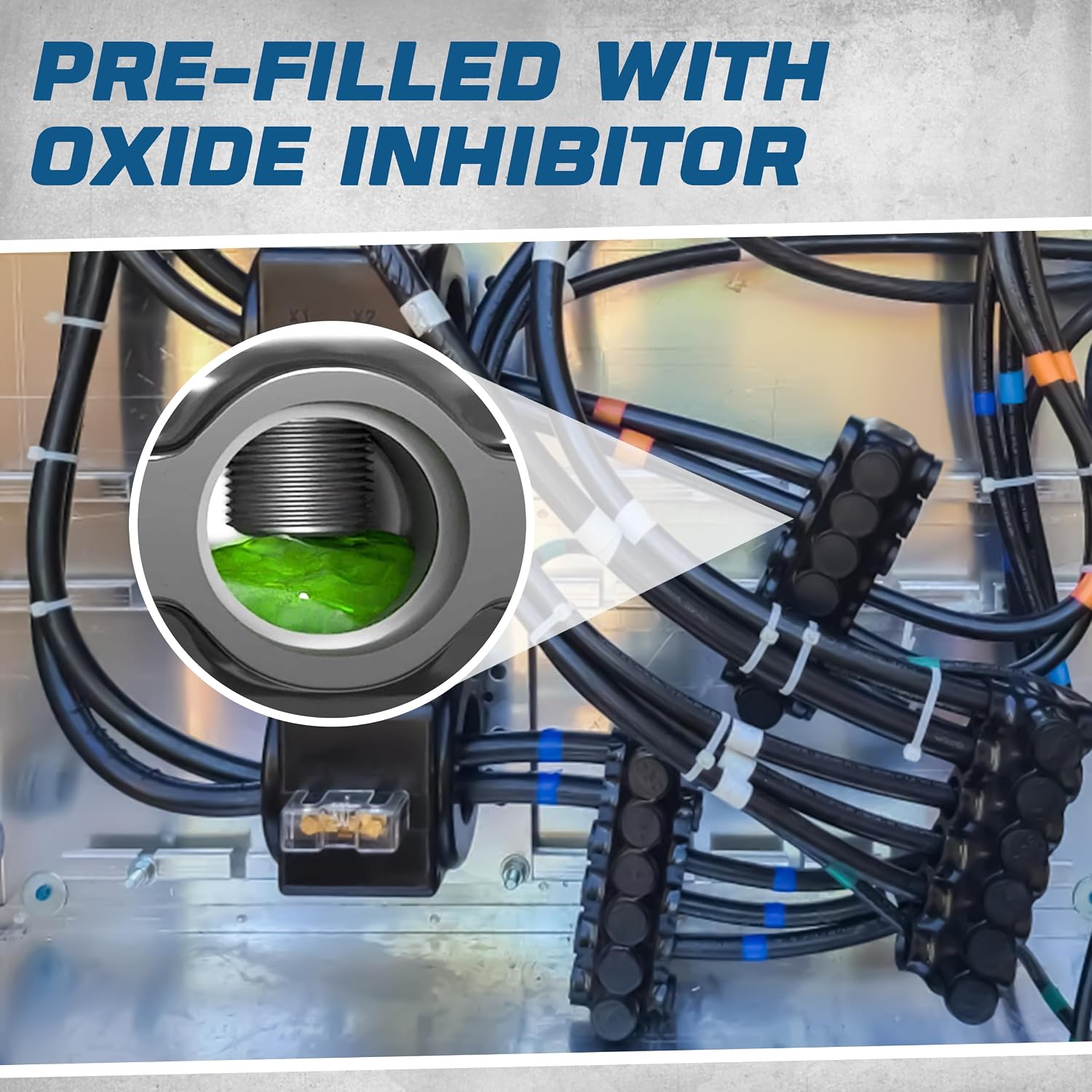 OHLECTRIC Insulated Wire Connector 7 Port Single Side Entry for 2-14 Wire Range Lugs with 5/32 Hex Screw, Pre-Filled with Oxide Inhibitor - Wire Connectors, Electrical Connectors, Wire Tap