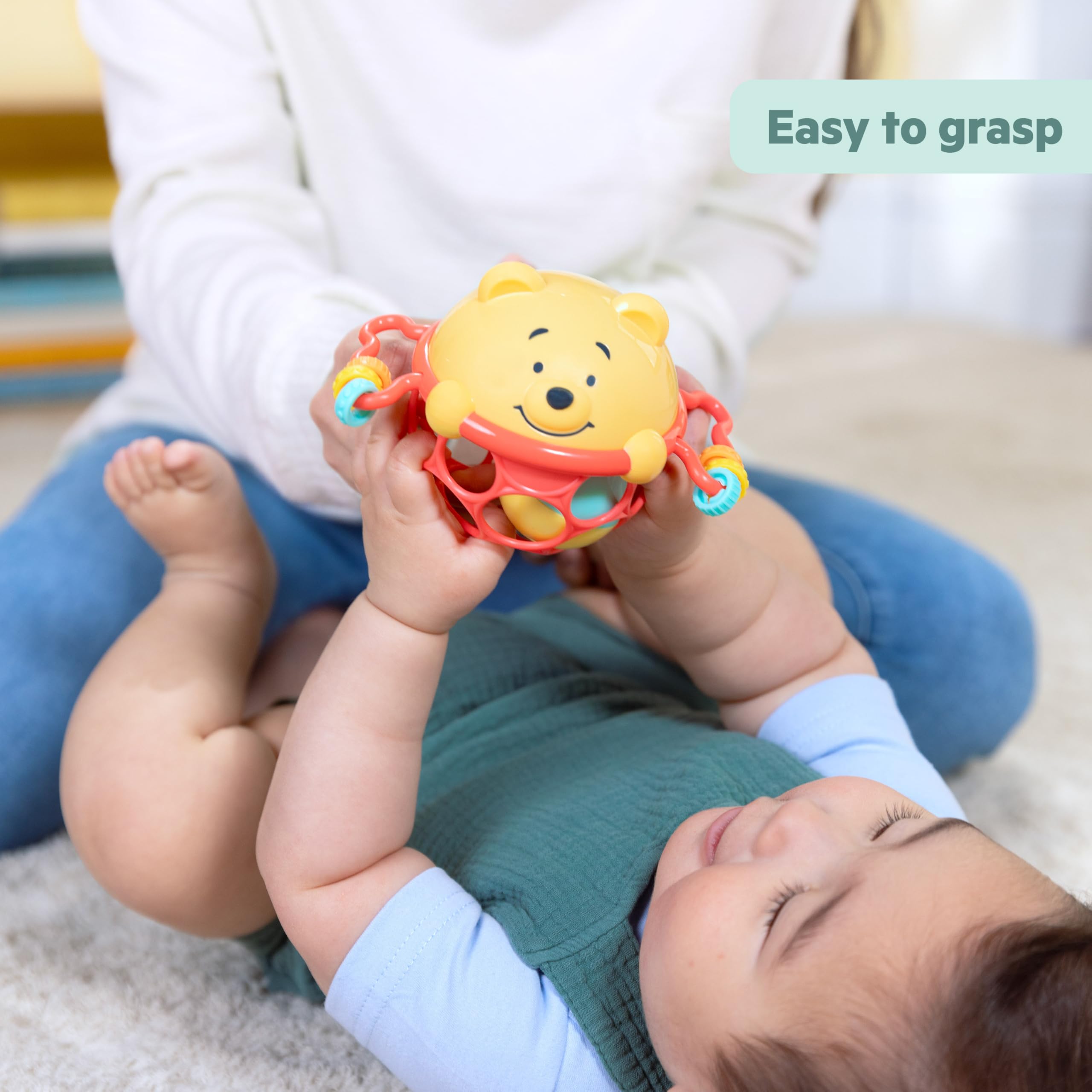 Disney Baby Winnie The Pooh Jingle & Shake Rattle Toy by Bright Starts with Easy-Grasp Oball Technology, Unisex, Newborns & Up - Image 3