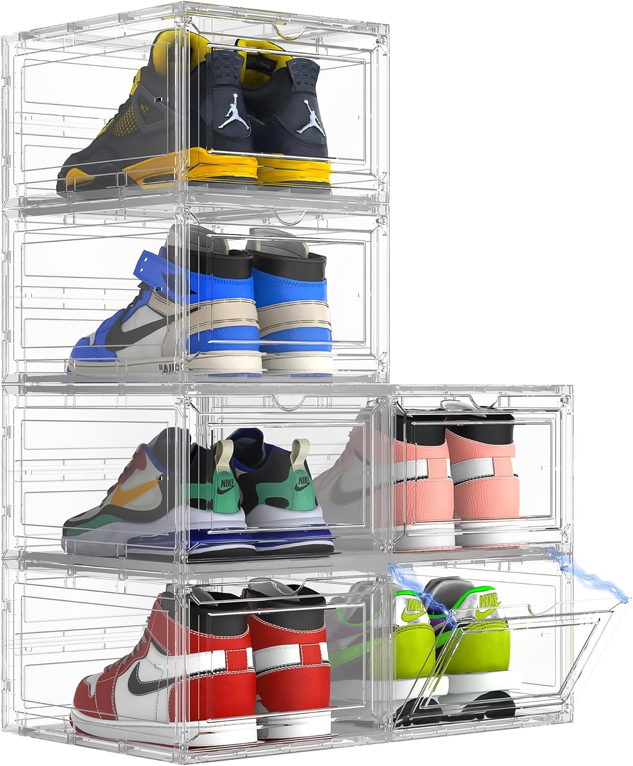 GTMOON Large Shoe Storage Boxes, 6 Pack Shoe Boxes Clear