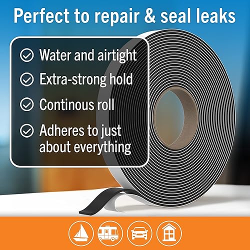 Miniatura 8 de Cinta de butilo para ventanas de barcos y barcos marinos y sellado, cinta de butilo gris de doble cara, kit de sellado de ventana de caravana, cinta