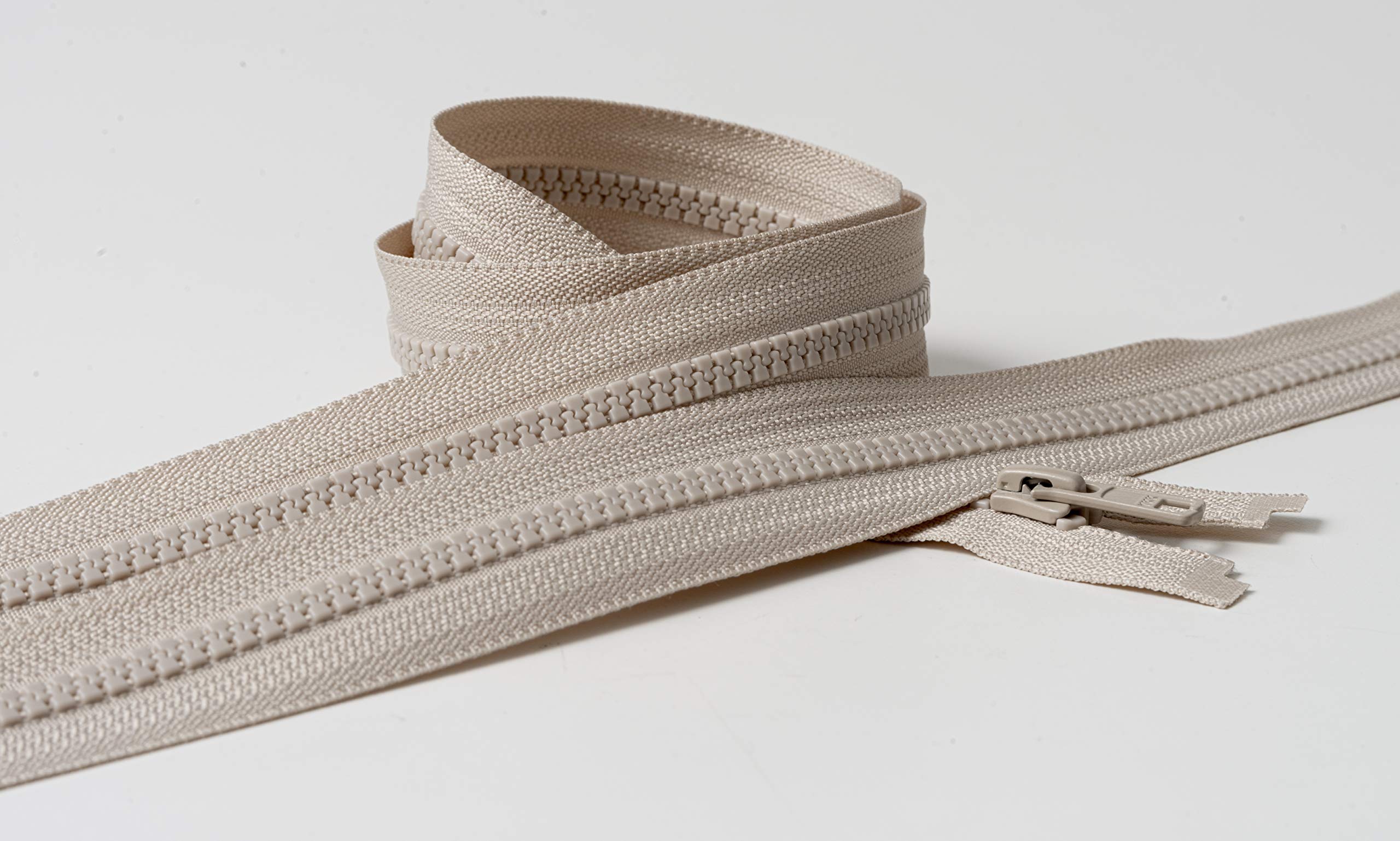IPEA Ritssluiting 70 cm lang, kleur beige, 2 eenheden, kettingmaat 5, deelbare ritssluitingen voor naaiwerk, jassen, ritssluiting, breedte 30 mm