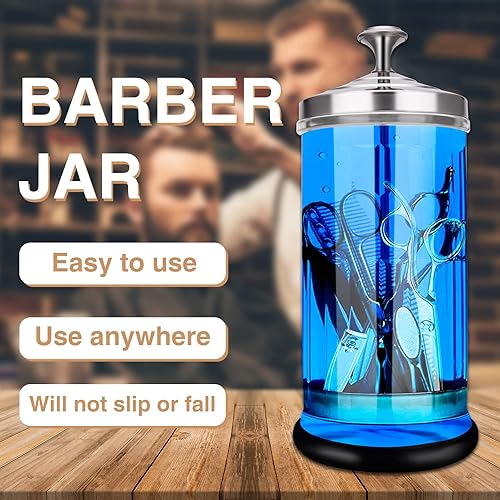 Miniatura 2 de IEBARBER Tarro desinfectante, tarro esterilizador de peluquería, tarro de vidrio duradero para herramientas de uñas y peluquería, tarro de