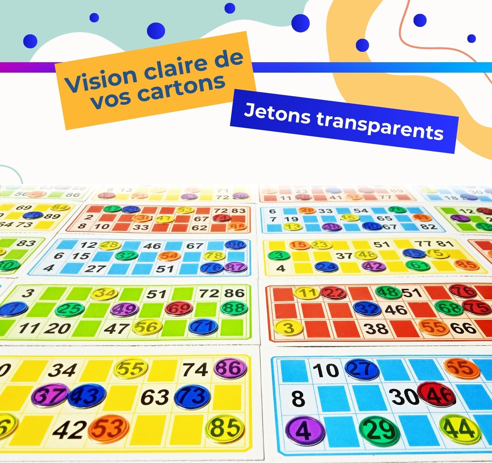 Bolibo Jeton Loto magnétique 100 pions 17 mm diamètre Bingo Jaune
