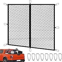 Kilwani Cargo Net for Pickup Truck Bed: 4x4 Stretches to 7x7, Fine Mesh with 8 Metal Carabiners, Easy Install for Trucks, Trailers, SUVs
