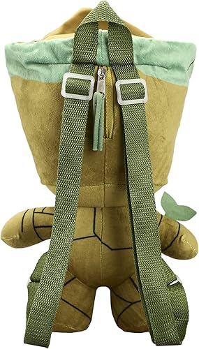 Miniatura 4 de Marvel Groot - Mini mochila de felpa juvenil, forro polar verde con licencia oficial de star wars silent one crew., osfa