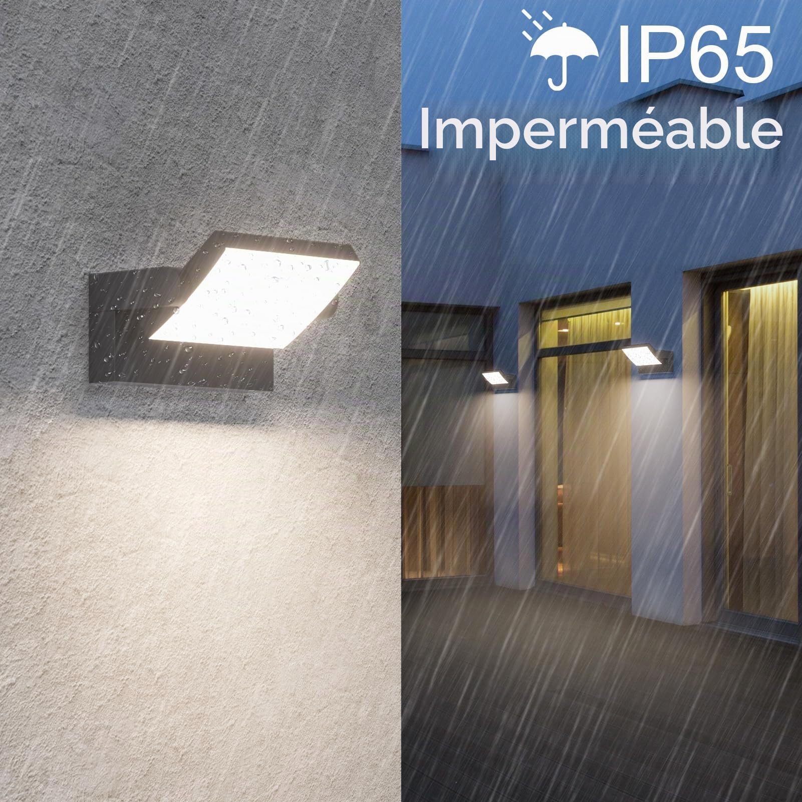 Klighten 2 Pcs 24W Applique Murale LED Extérieure Intérieur Rotatif, Lumière Mural Imperméable IP65 Moderne, Lampe Murale pour Jardin Entrée Terrasse, Anthracite, 1500LM, Blanc Naturel 4000K