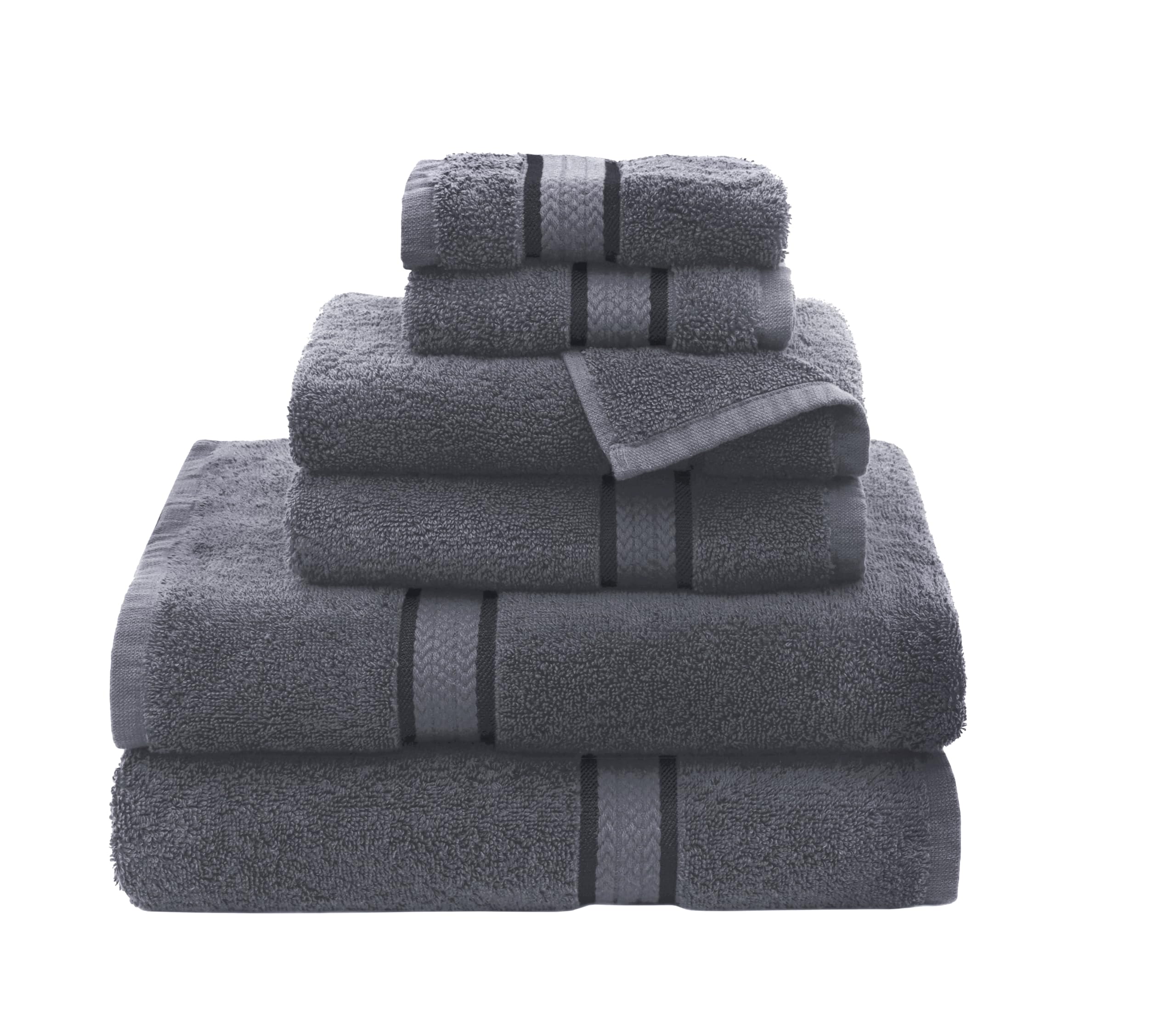 COTTON CRAFT Ultra Soft Navy Towel Set - 6 Piece -11