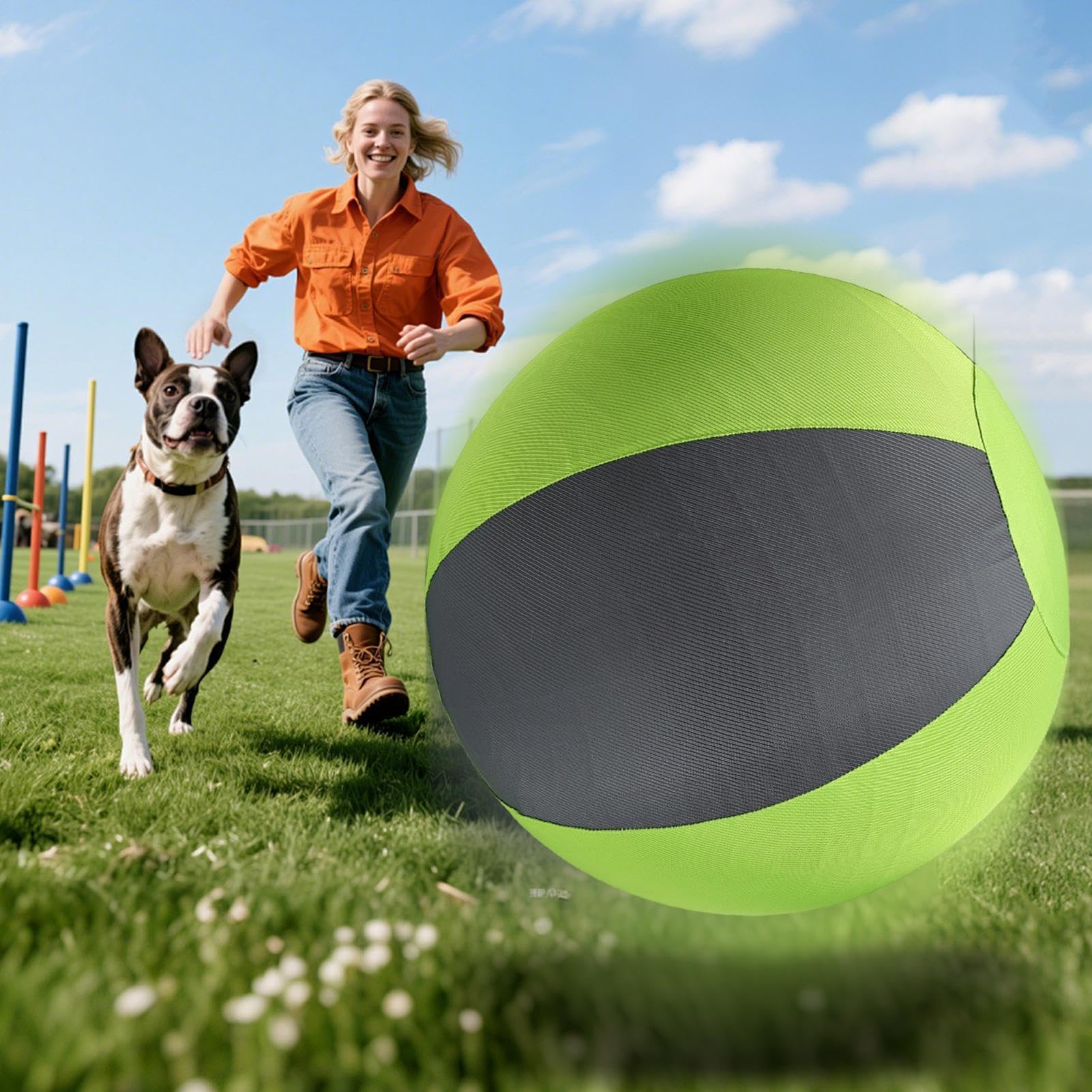 Pelota Pastoreo Grande para Perros Mordedor Inflable Cachorros | Juguete Ejercicio Cachorros para Padres de Mascotas, Amantes de Animales, Patio, Jardín, Parque, Apartamento, Piscina, Playa