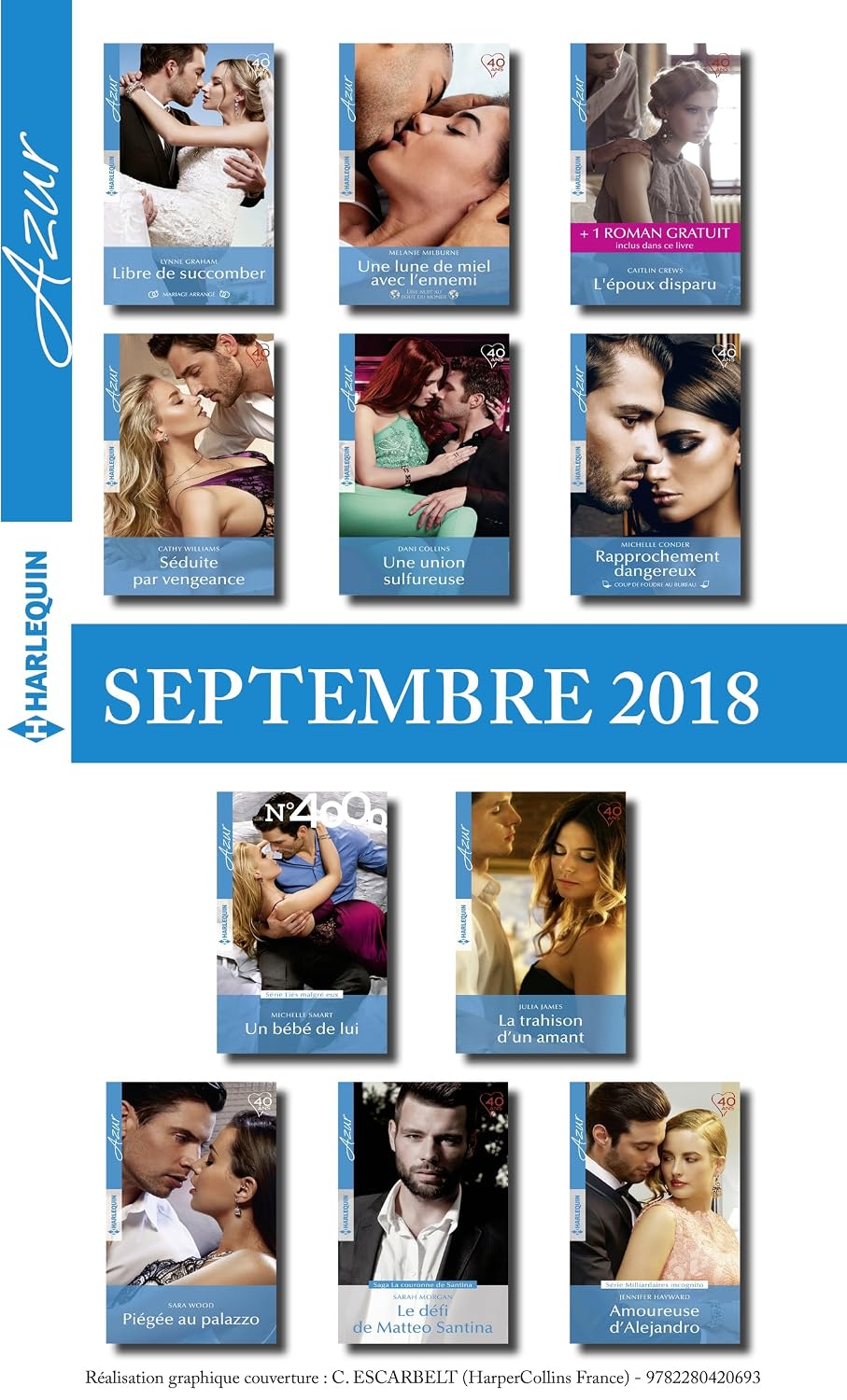11 romans Azur + 1 gratuit (n°3993 à 4003 - Septembre 2018) (French Edition)