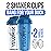 VELOMIX -2 Pack- 28 oz Protein Shaker Bottles for Protein Mixes - 2x Wire Whisk | Leak Proof Shaker Cups for Protein Shakes | Protein Shaker Bottle Pack | Shakers for Protein Shakes-Blue&Transparent