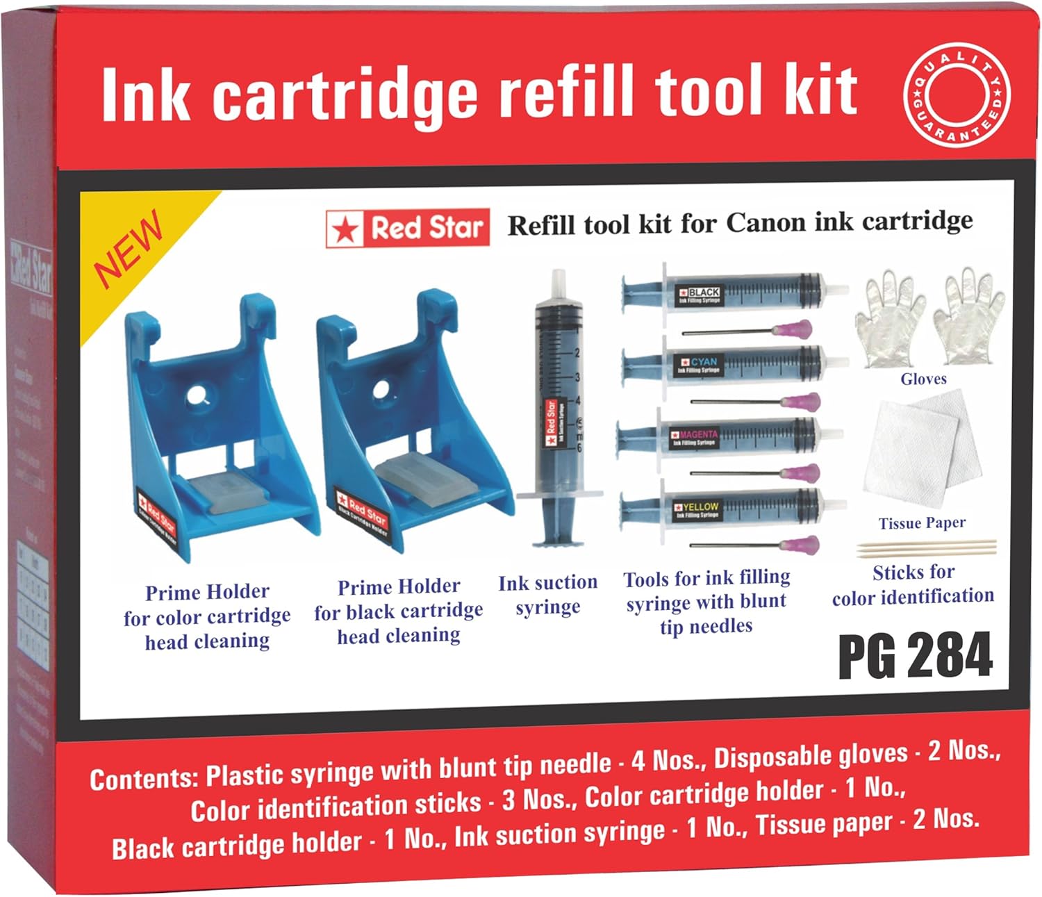 Red Star Ink Refill Tool kit with Suction Holder Clip Suitable for