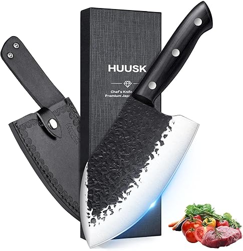 Miniatura 19 de Huusk - Cuchillo Kiritsuke japonés, cuchillo Gyuto, cuchillos de chef japoneses con mango de espiga completa, cuchillos de cocina forjados a mano