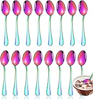 Vista 11 de Juego de 40 cucharas de mesa y cucharaditas de café, cucharas de acero inoxidable, cucharas de cubiertos de cocina para el hogar, cucharas de postre