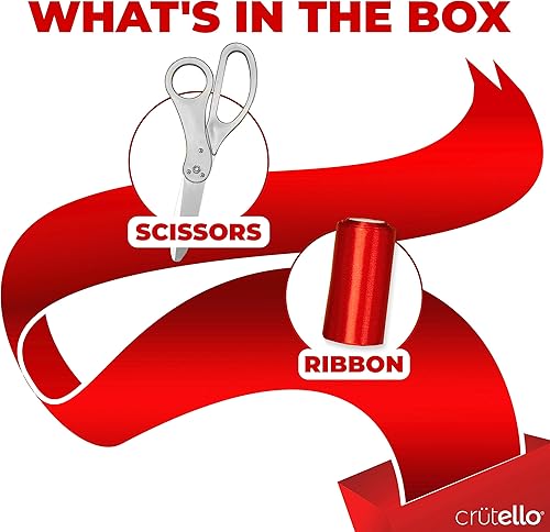Miniatura 4 de Crutello Kit de ceremonia de corte de cinta gigante de 21 pulgadas, juego de tijeras gigantes con tijeras XL afiladas y duraderas con mango plateado