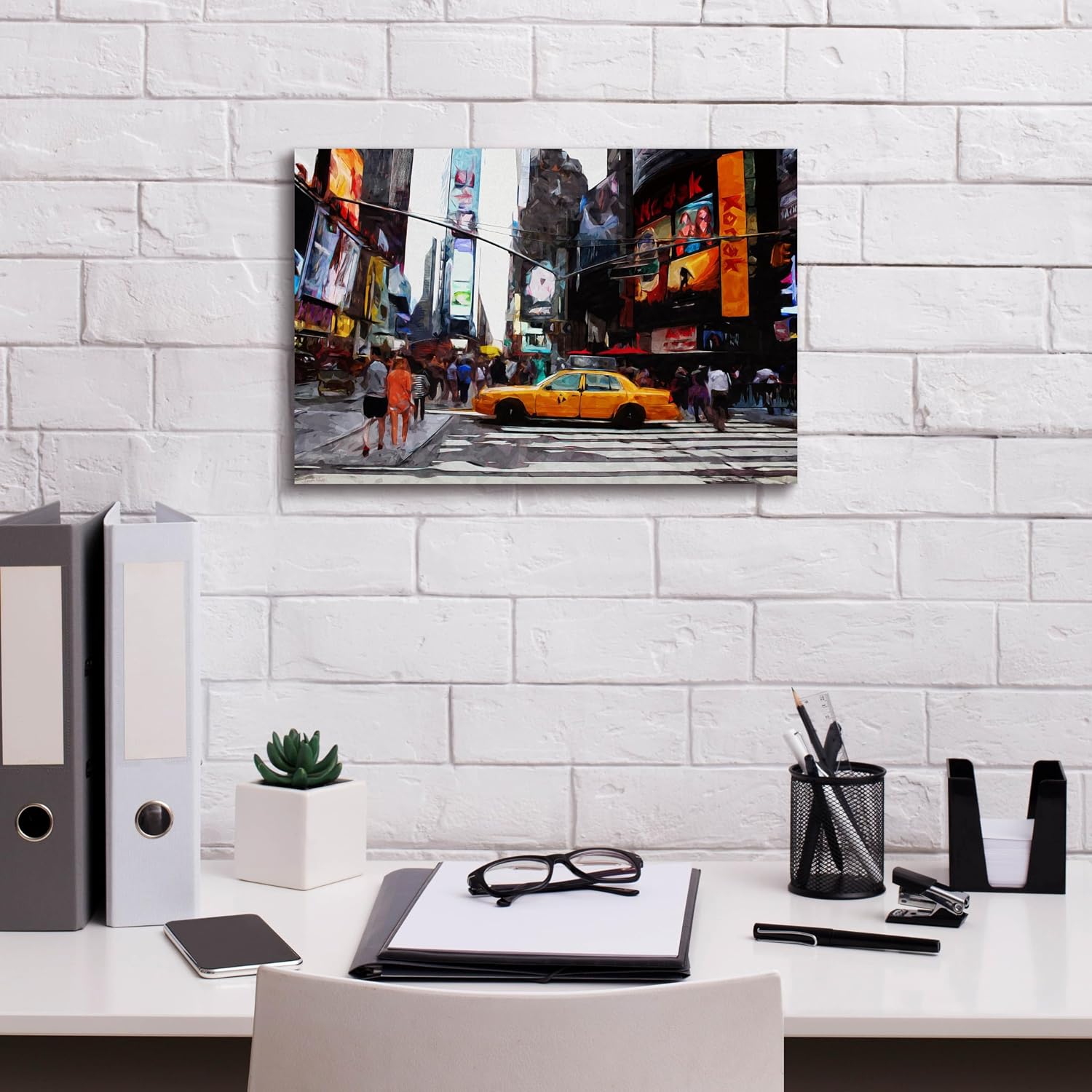 Epic Graffiti 'Times Square' by Linda Woods, Canvas Wall Art, 18"x12"