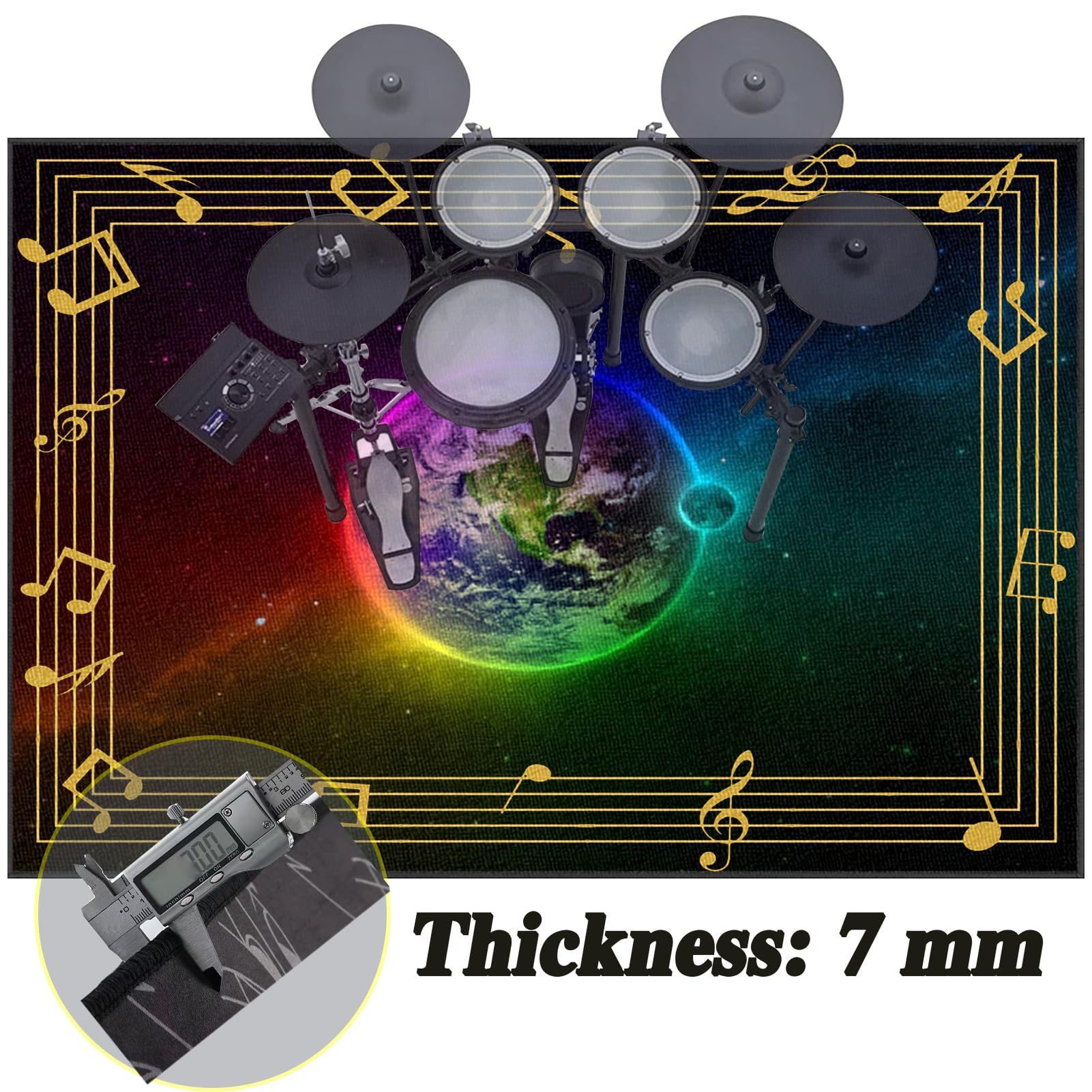Bęben Dywan Dźwiękoszczelna Mata do baterii Elektroniczna Bateria Bateria Dywaniki Dywaniki Pump Box Antypoślizgowe Maty Bębnowe Maty Wodne 140 x 100 cm