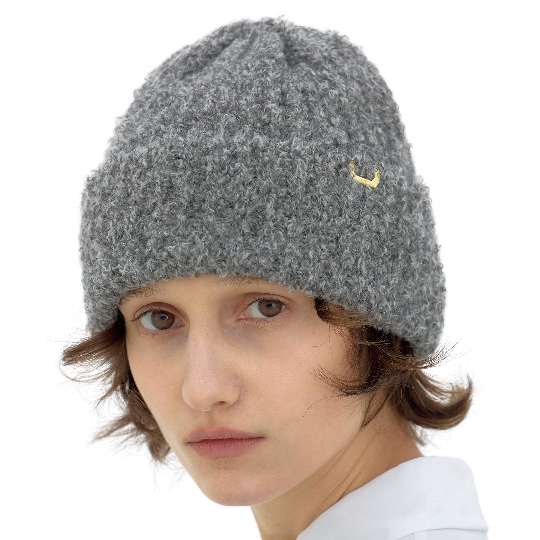 UNDERCONTROL Brass Label Unisex Fall Winter Melange Wool Mixed Warm Cuffed Rollup Trawler Beanie Korea Knit Skull Ski Hat