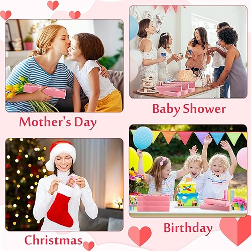 Miniatura 5 de 40 juegos de cajas de fresas de chocolate para el día de San Valentín con ventana transparente, 250 bandejas de papel para alimentos, 4 bolsas,