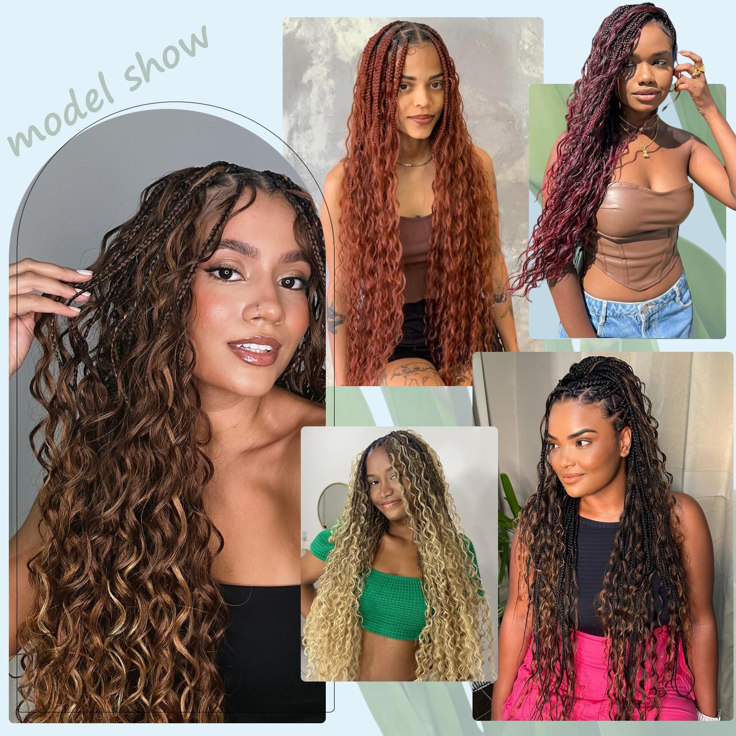 22 Inch Natural Brown Human Braiding Hair For Boho Braids Human Hair Braiding Hair 100g Deep Wave Bulk For Braiding