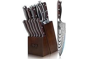 SHAN ZU 16 Piece Japanese Damascus Knife Set