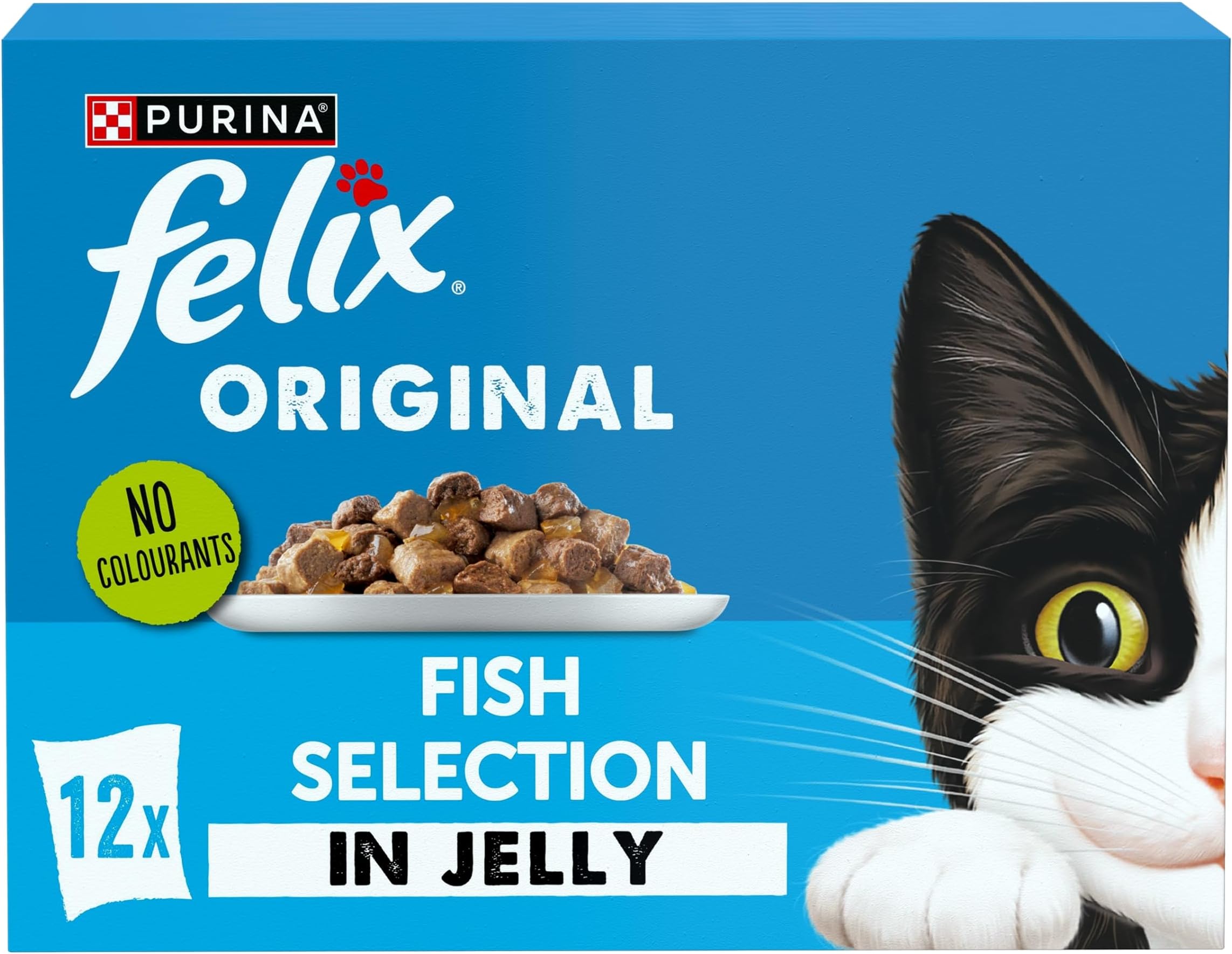 FELIX Original Fish Selection in Jelly Wet Cat Food 12x85g (Pack of 4)