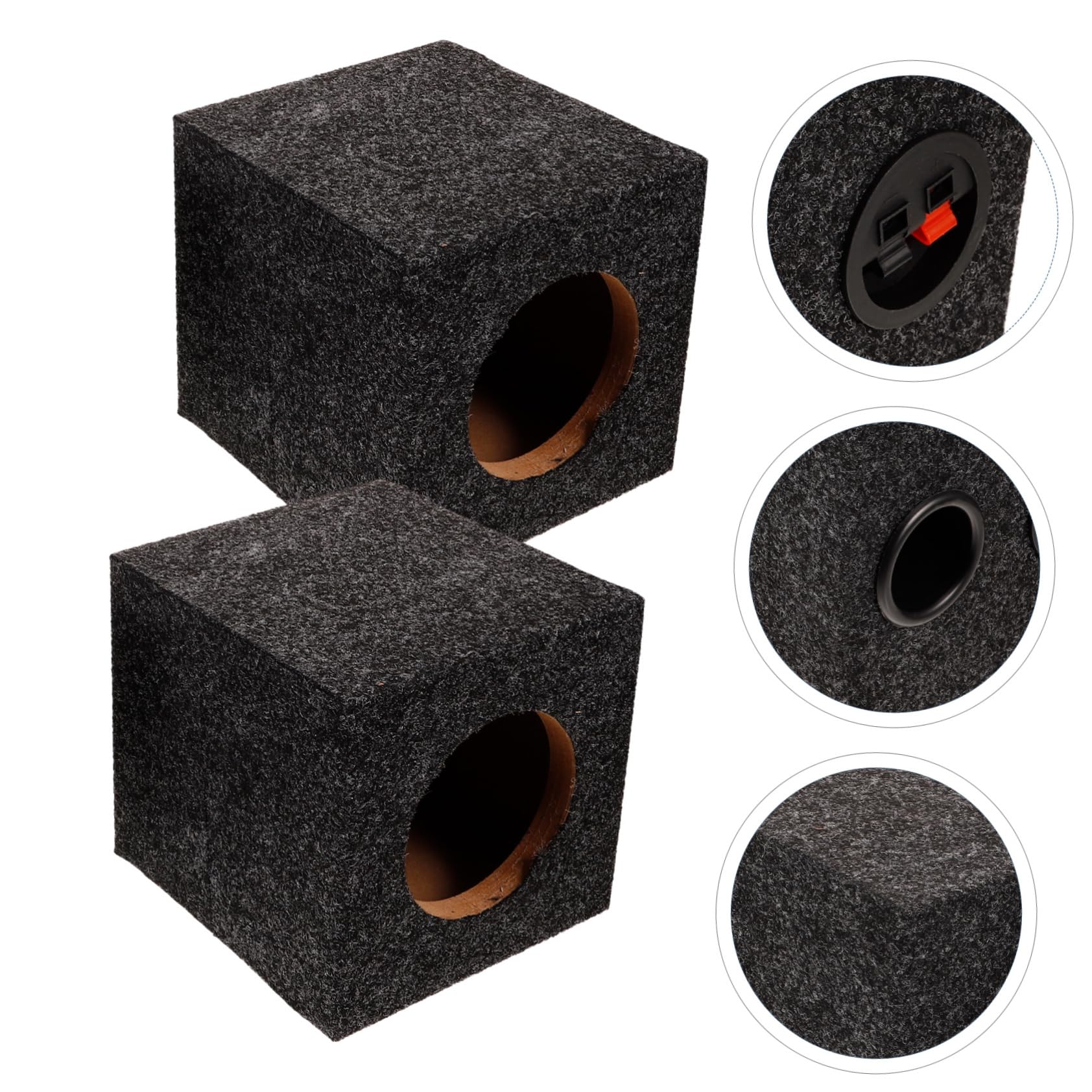 SHINEOFI Box Subwoofer Porta Rivestito in Moquette 4 Pollici per Auto Cassa per Subwoofer Singolo Accessorio di Ricambio per Impianto Audio Auto Miglioramento Bassi e Qualità Sonora