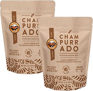 Champurrado Mexican Cinnamon Atole, 10 Ounce (Pack of 2), Creamy and Rich Cinnamon Beverage Mix made with Fair Trade Cacao and Spices by La Monarca Bakery
