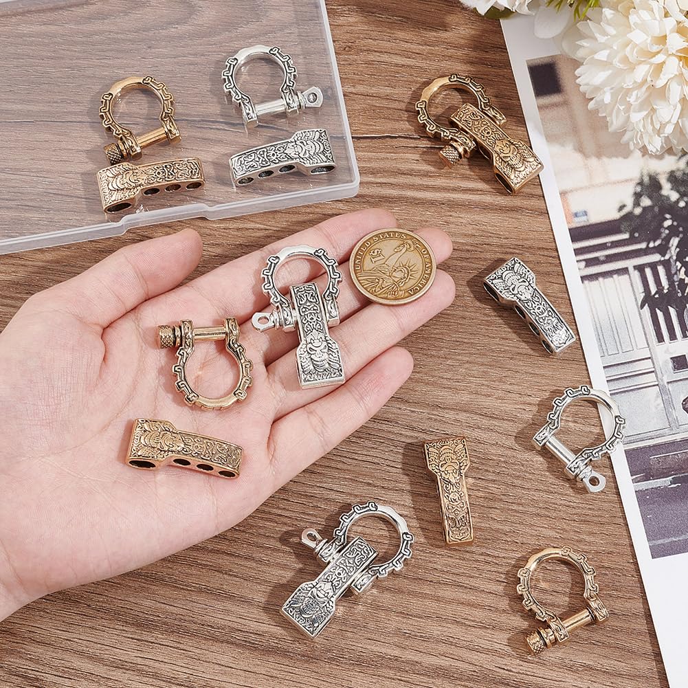 10 Sets Verstellbare Schraub-Schäkel-Verschlüsse Aus Metall (27 Mm Lang) – Für Survival-Armbänder, Taschen & Schmuck