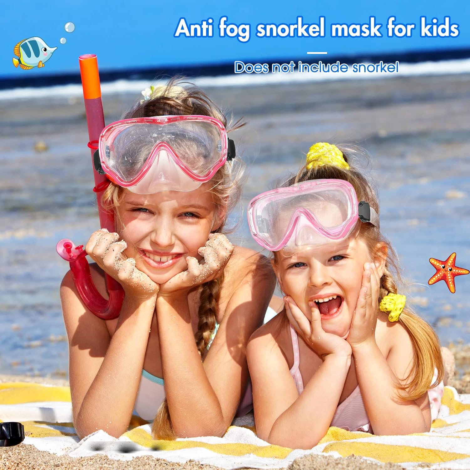 6 Pcs Kids Goggles with Nose Cover Swimming Goggles for Kids 6-14 Snorkel Swim Mask Tempered Glass Scuba Diving Mask Anti Fog 180° Clear View (Classic Color)