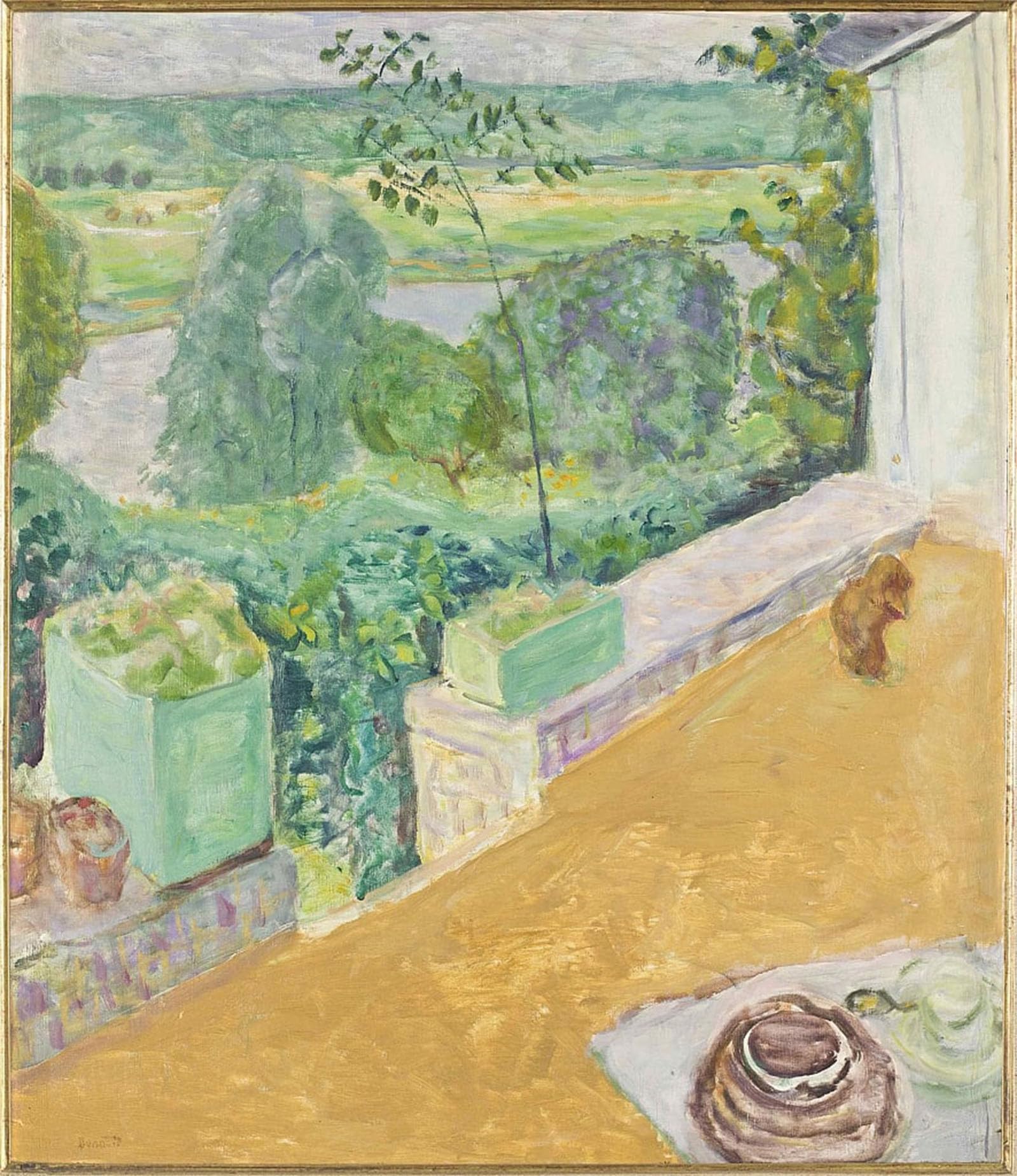 POSTERIIk Vintage Art Print Images Pictures Print Dog on the Terrace Chien Sur the Terrasse by Pierre Bonnard Modern Colour Posters for Office Home Decor 60x90cm